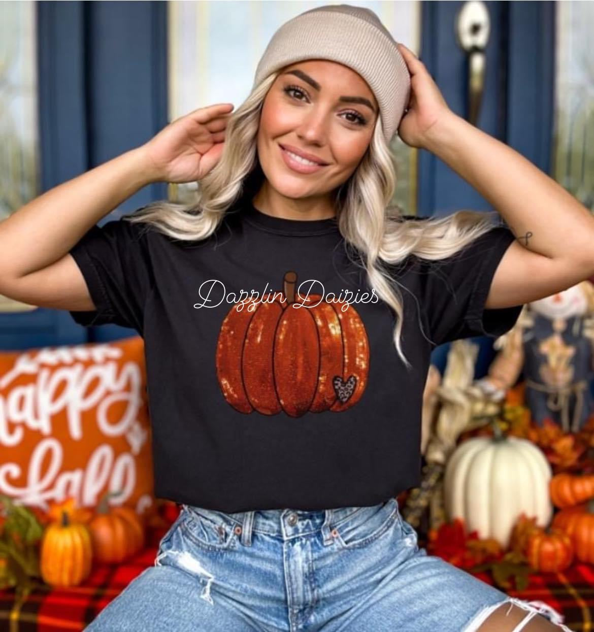 Pumpkin sequin tee