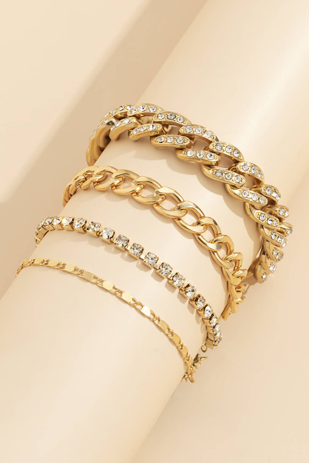 Rhinestone * 4pcs Adjustable Chain Bracelet Sets