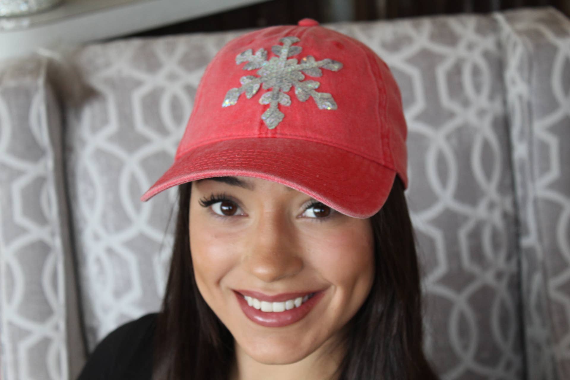 Sequin Snowflake Trucker Hat | Christmas Caps| Holiday |