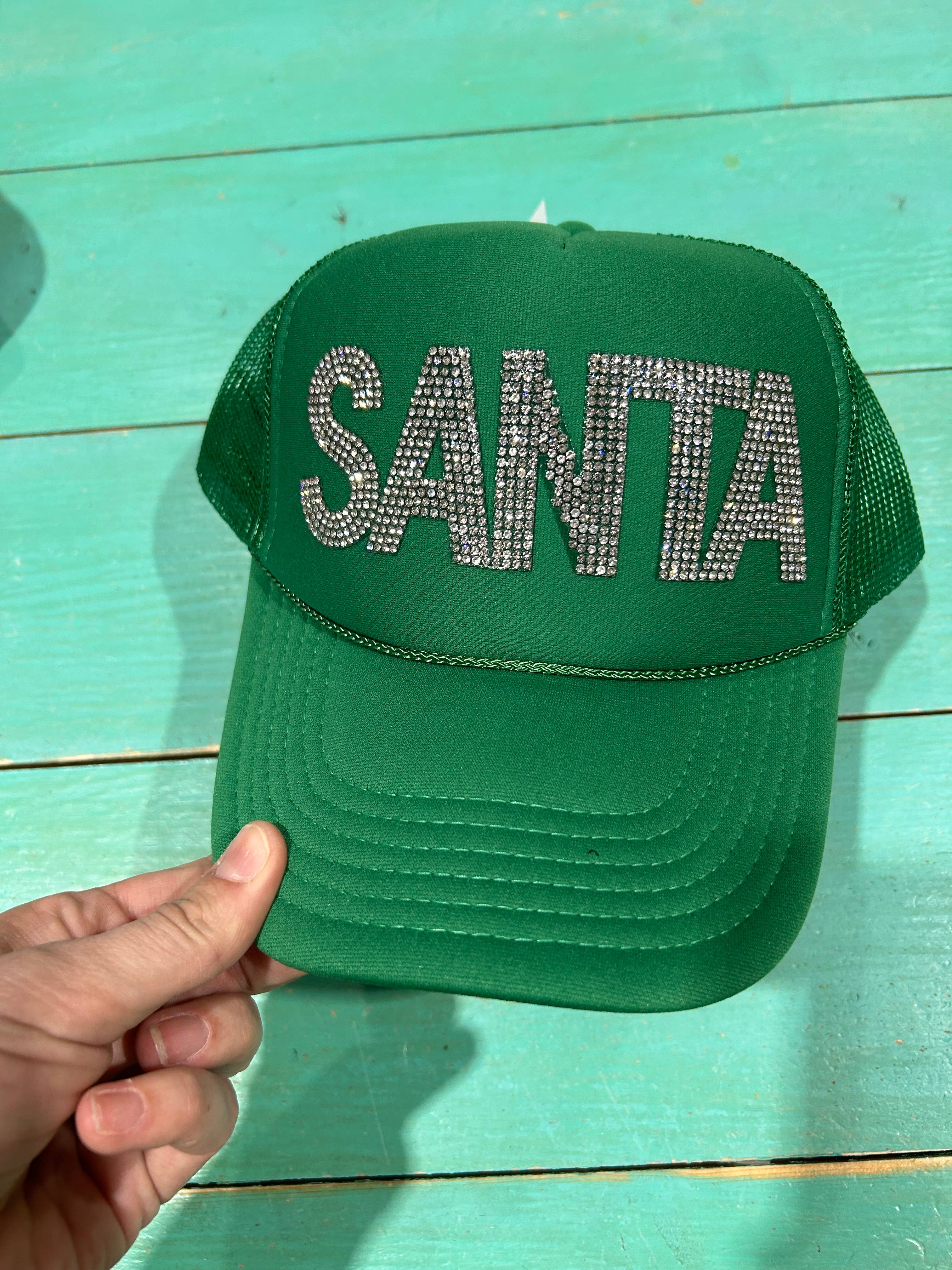 Rhinestone SANTA Trucker | Christmas Hat | Merry Cap