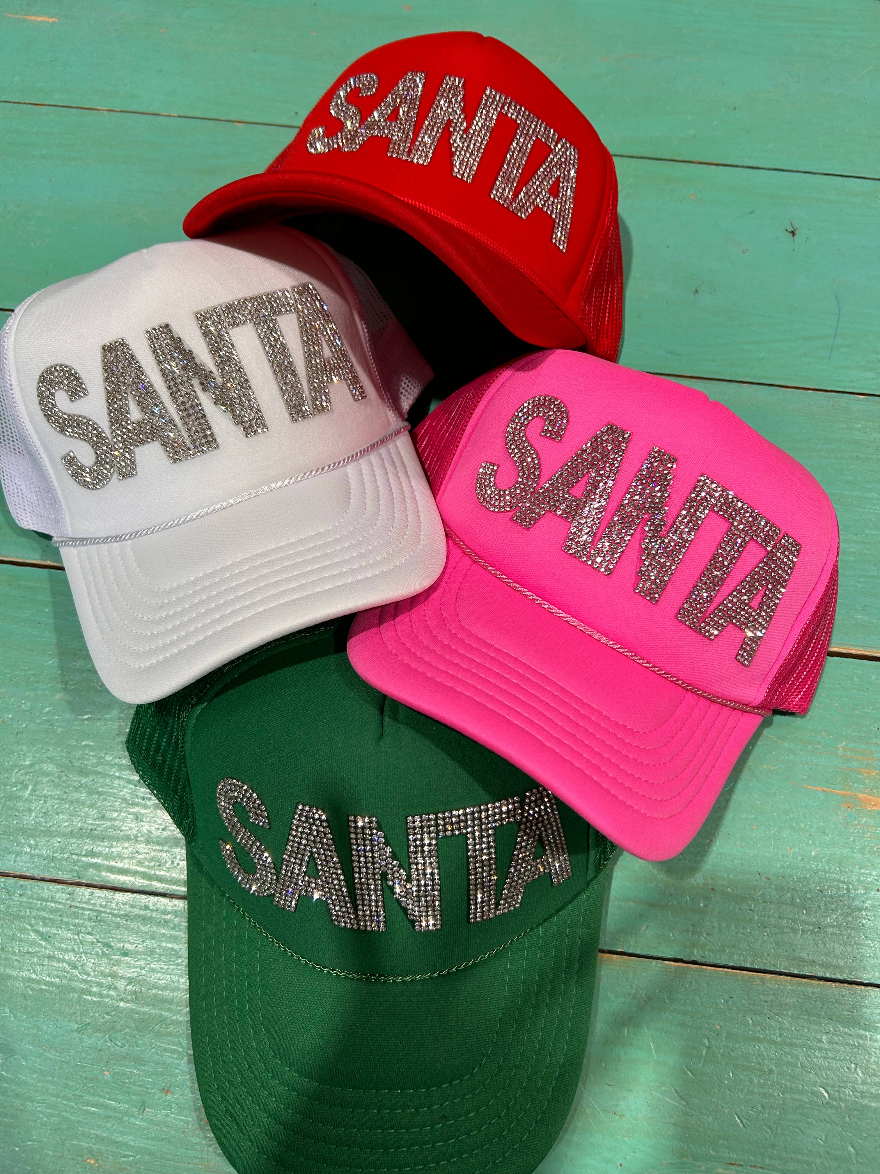 Rhinestone SANTA Trucker | Christmas Hat | Merry Cap