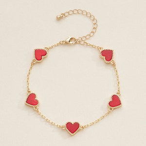 Elegant Gold Heart Charm Bracelets