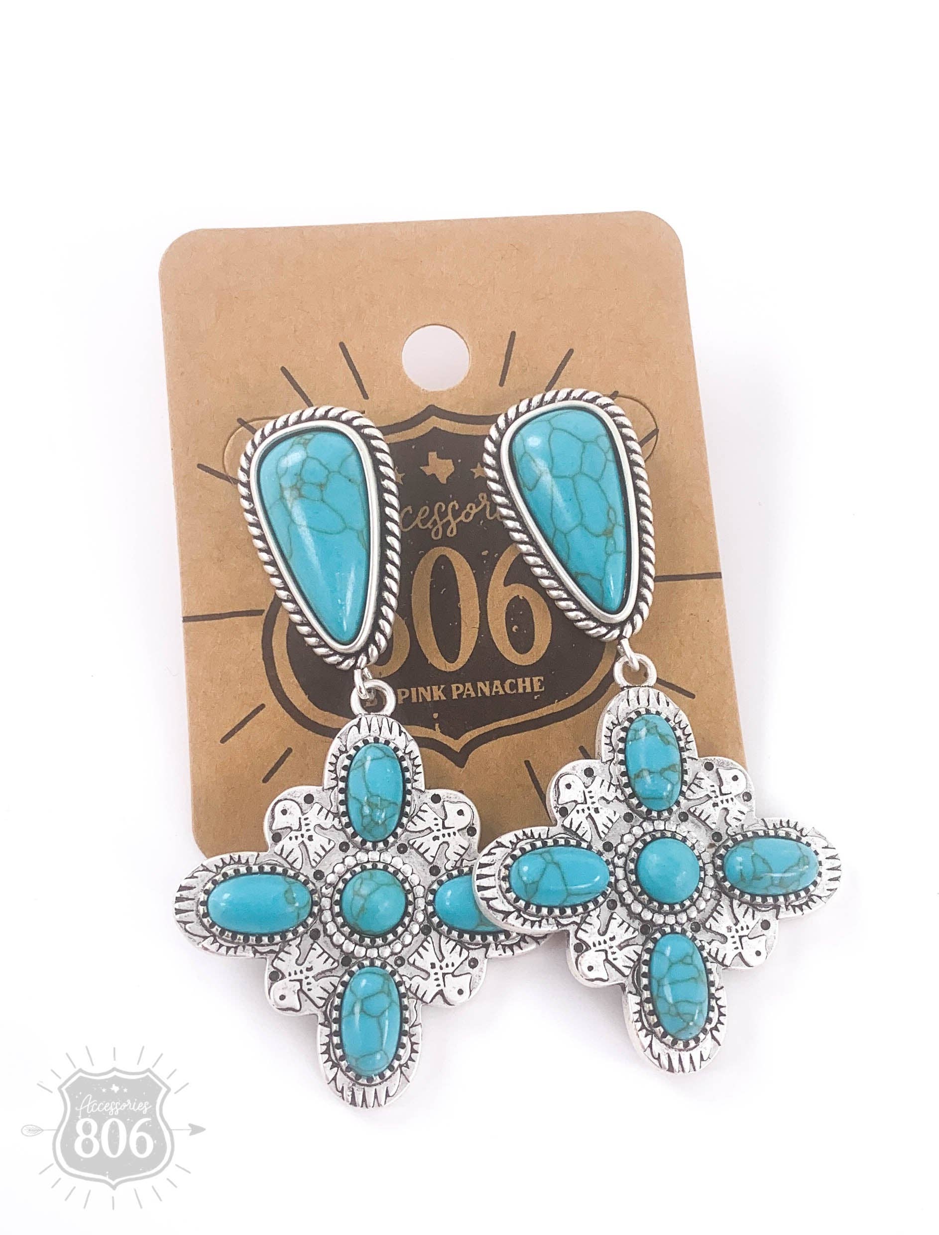 Four point cross earring 806-E305