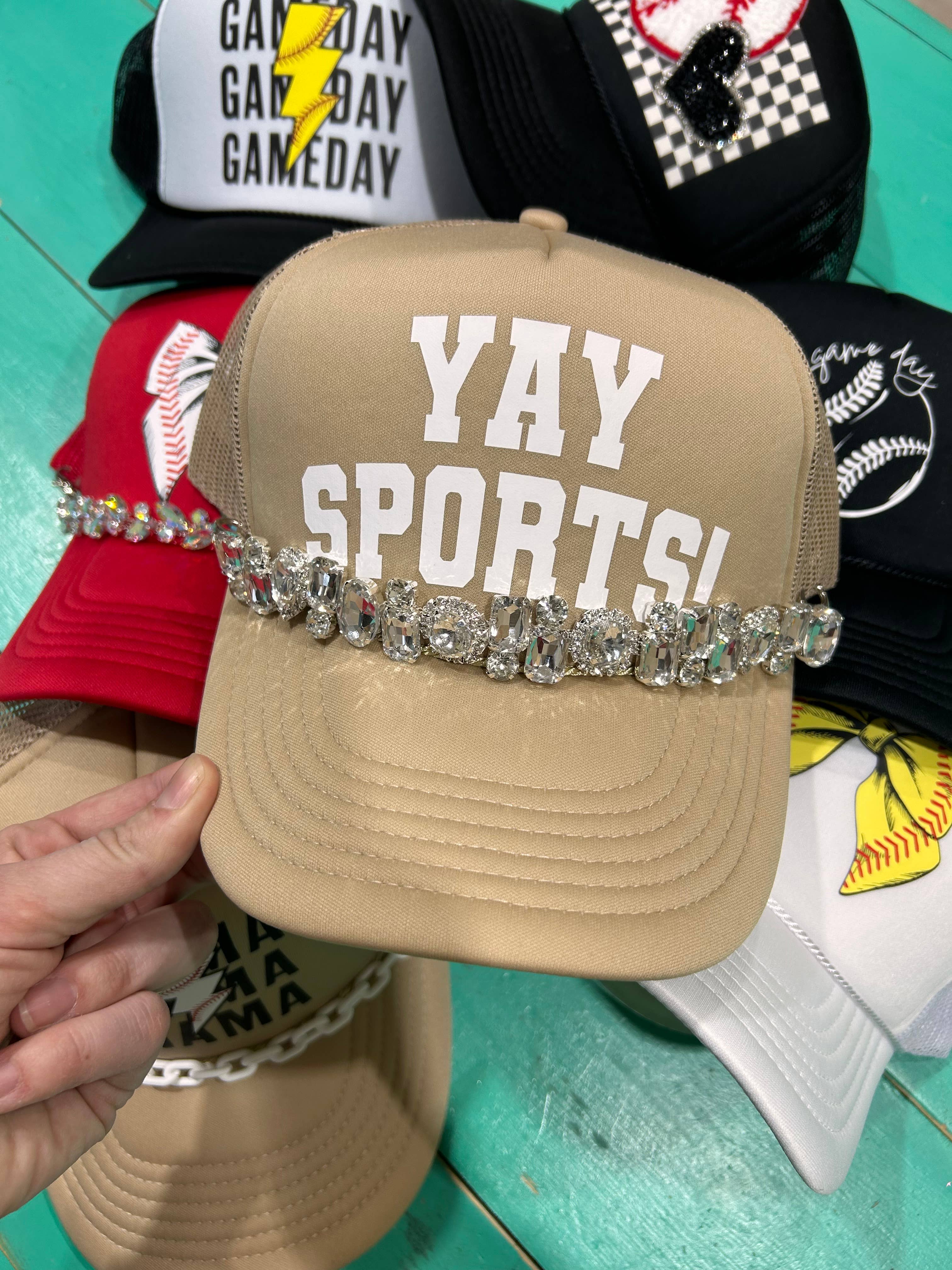 Jumbo Rhinestone Trucker Chain | Hat Jewelry | Sparkle |