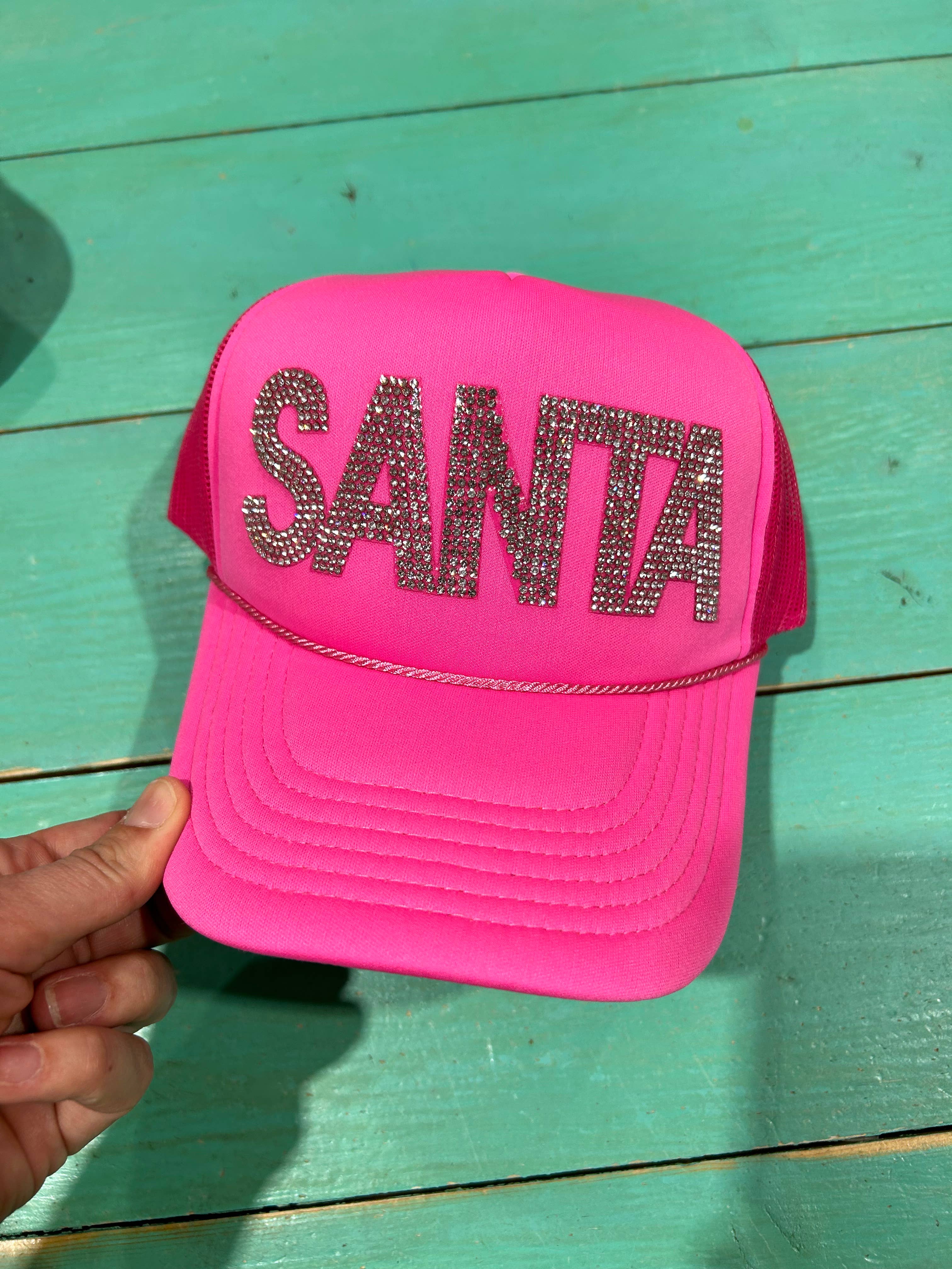 Rhinestone SANTA Trucker | Christmas Hat | Merry Cap