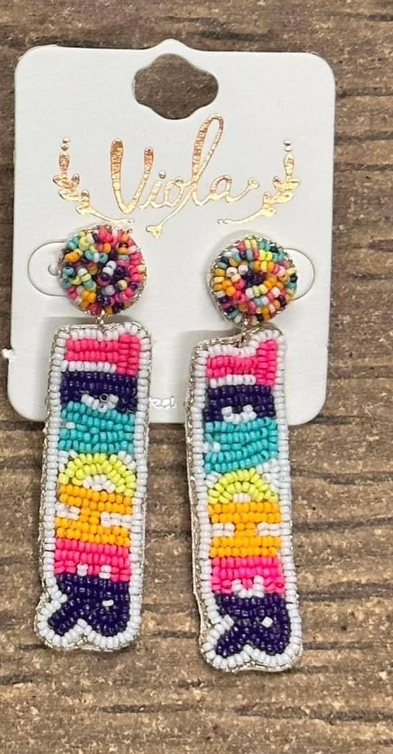 Beaded Teacher Earrings