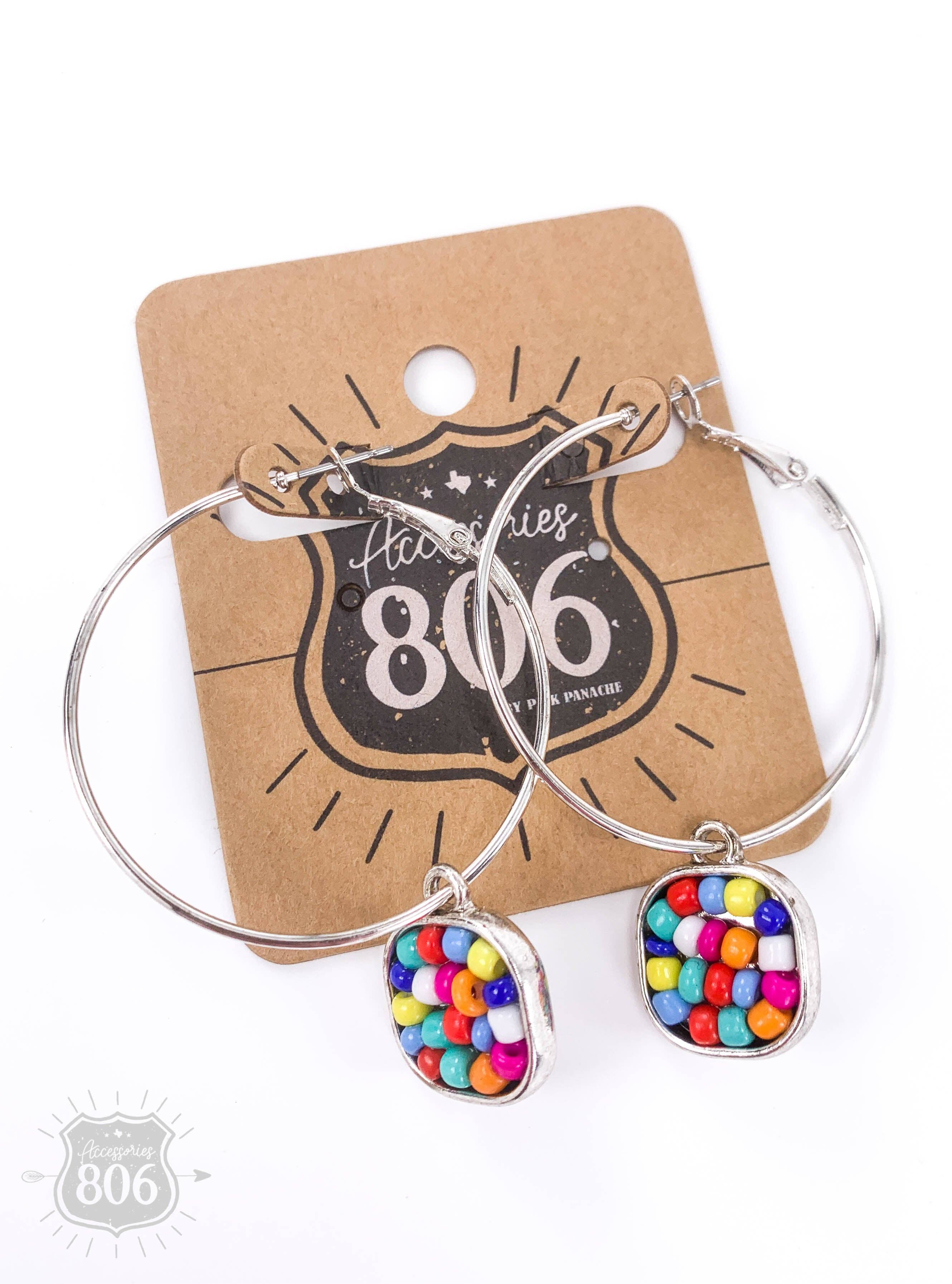 Seed beed hoop earring 806-E245 -