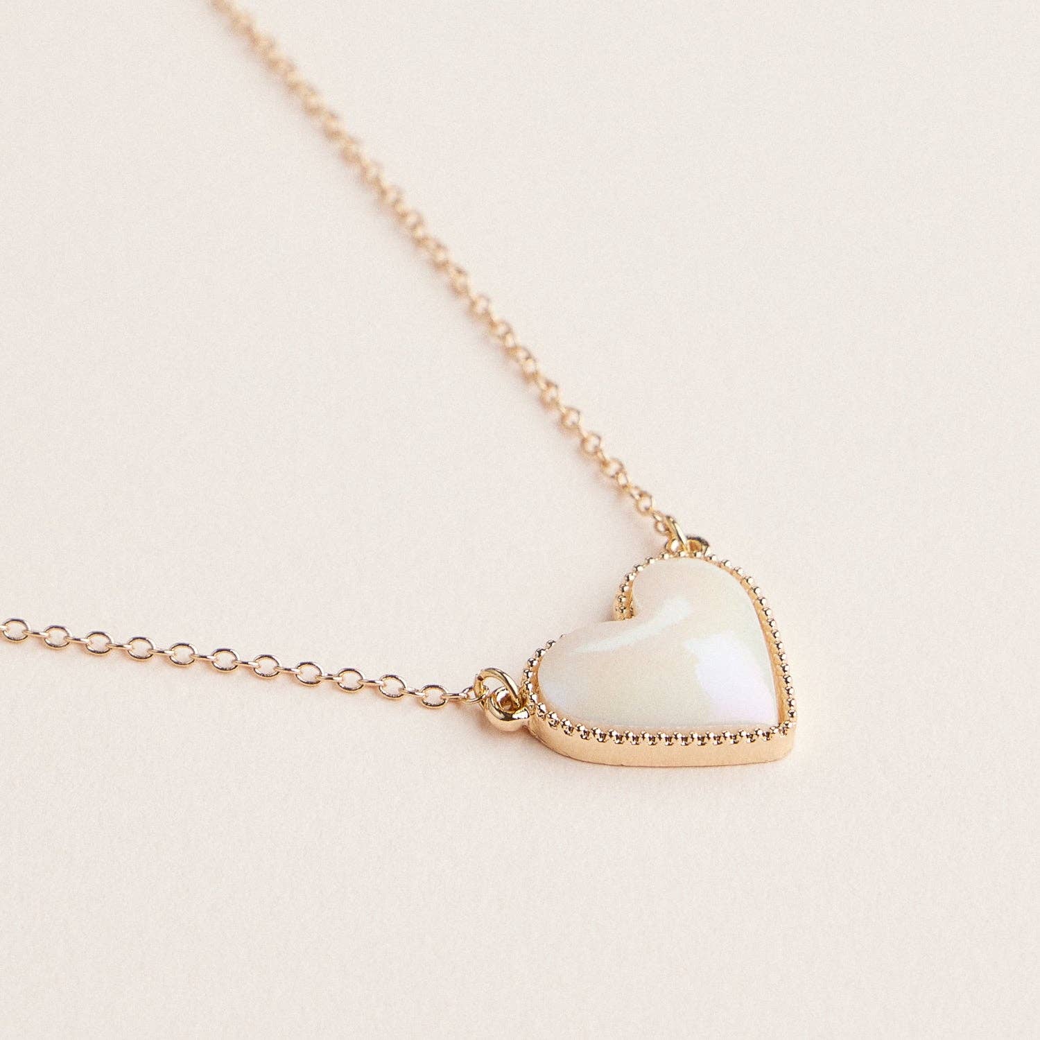 Heart Shaped Enamel Pendant Necklaces in Gold Chain Jewelry