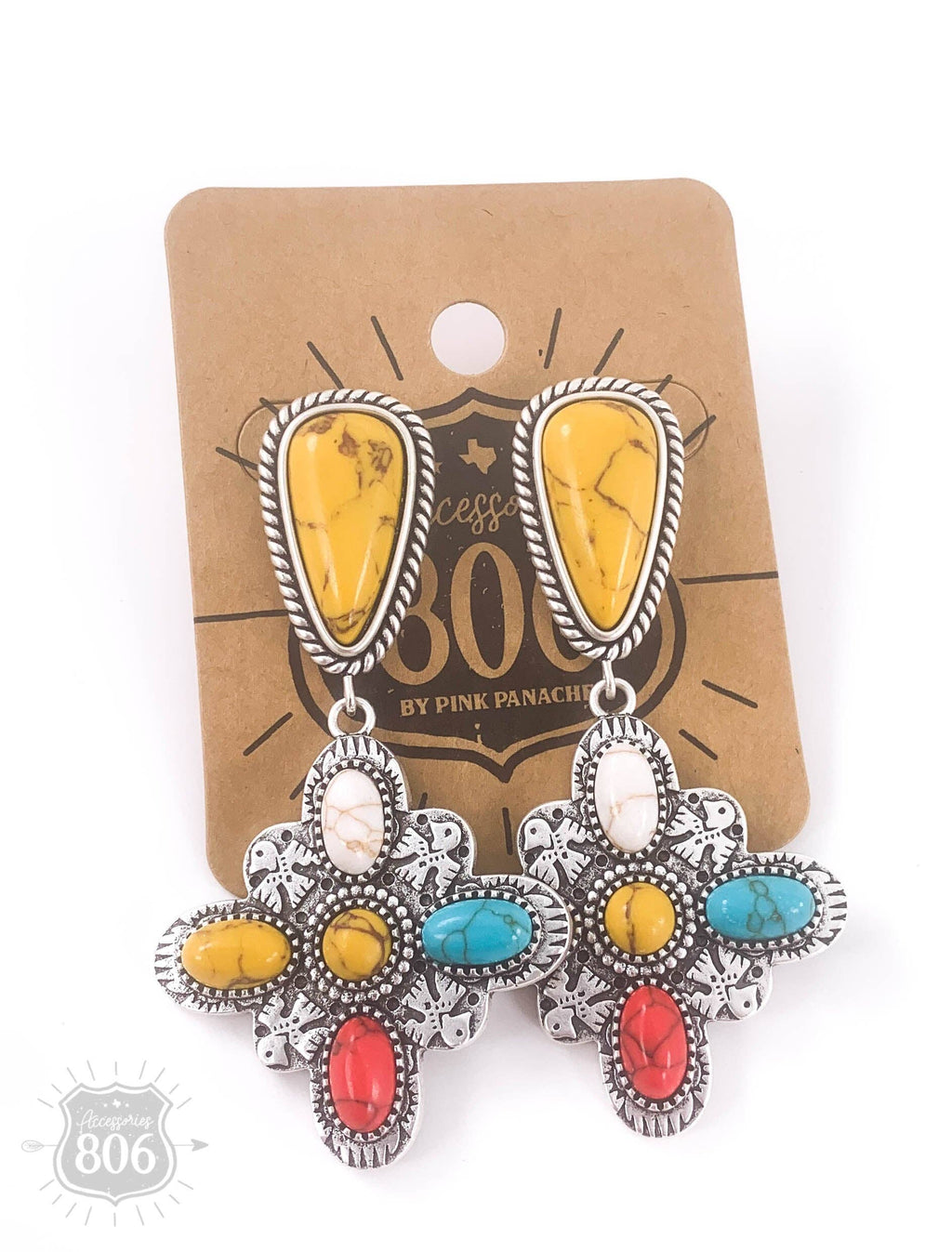 Four point cross earring 806-E305