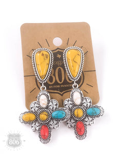 Four point cross earring 806-E305