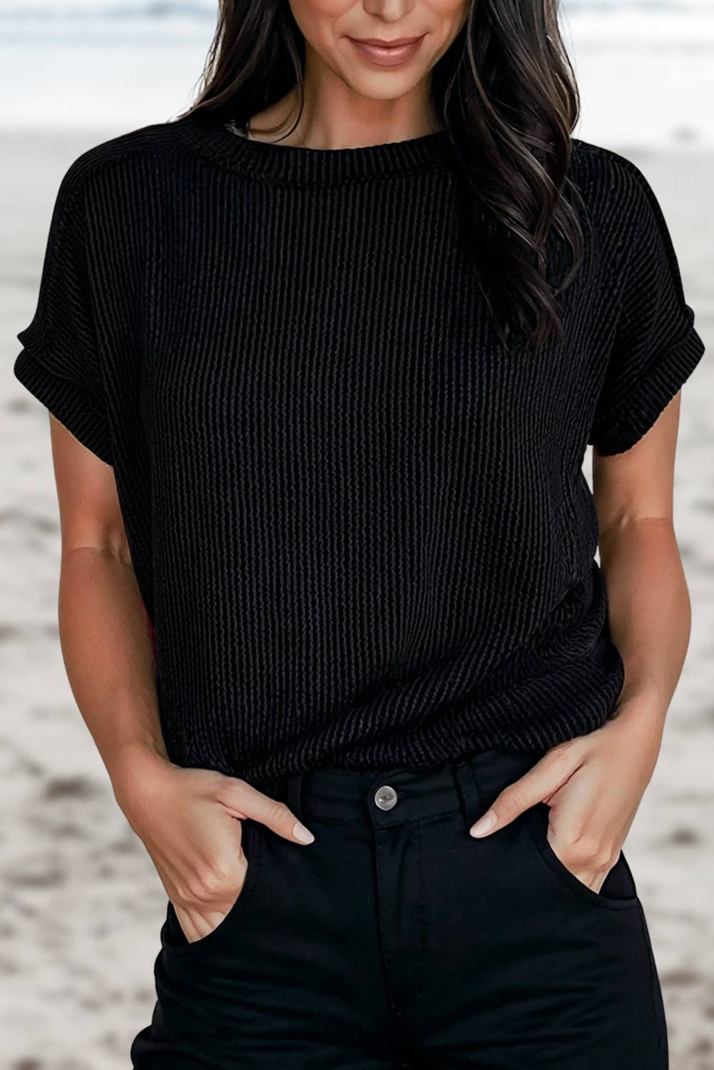 Solid Textured Exposed Seam Too