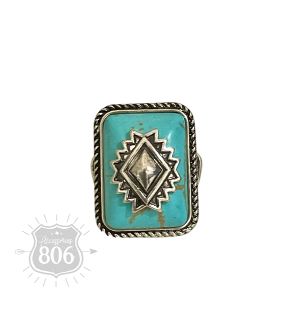 Rectangle stone ring 806-R021