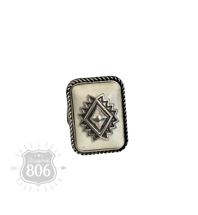 Rectangle stone ring 806-R021