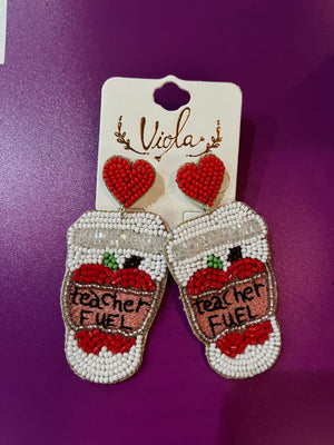 Beaded Teacher Earrings