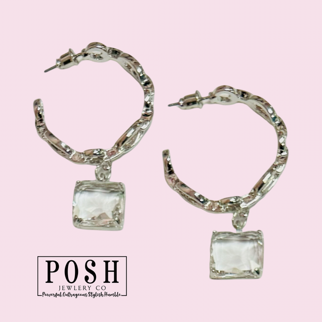 Chain link hoop earring 9PE085