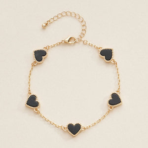 Elegant Gold Heart Charm Bracelets