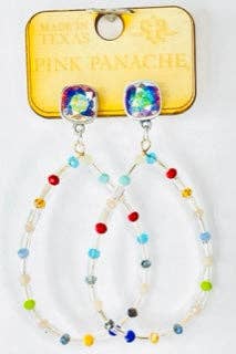 Multi-color teardrop earring 1CNC R078