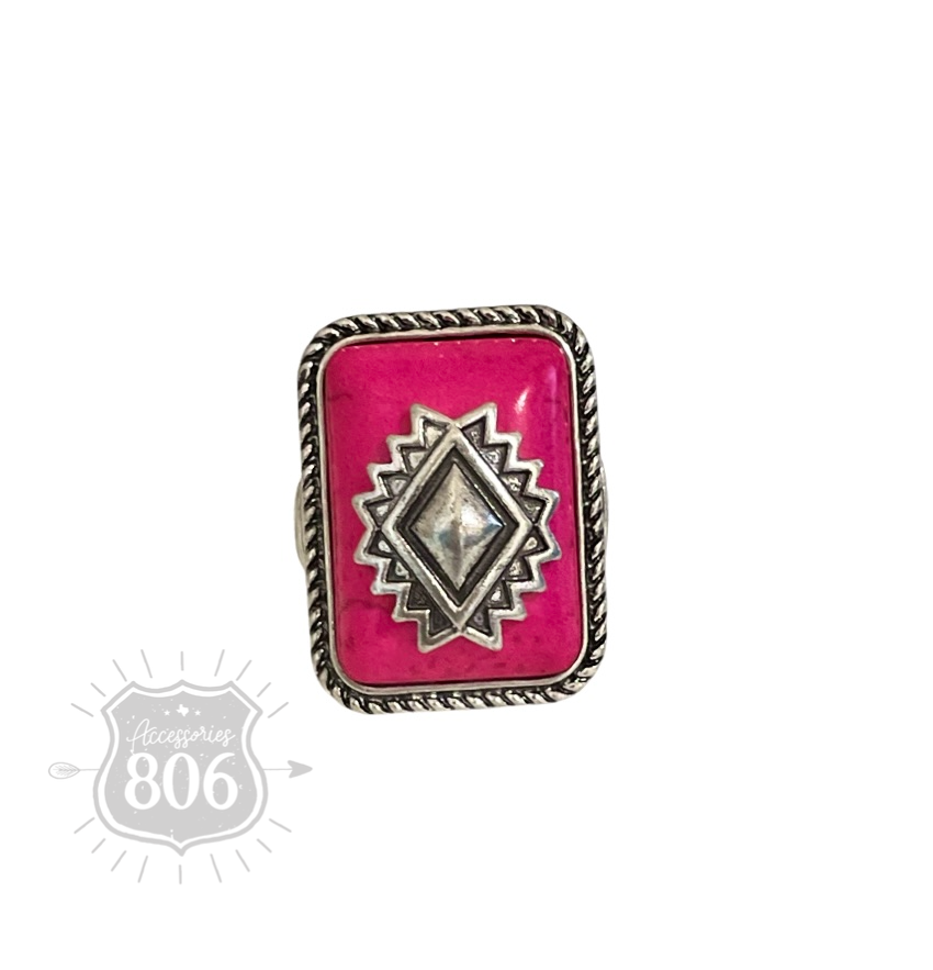 Rectangle stone ring 806-R021