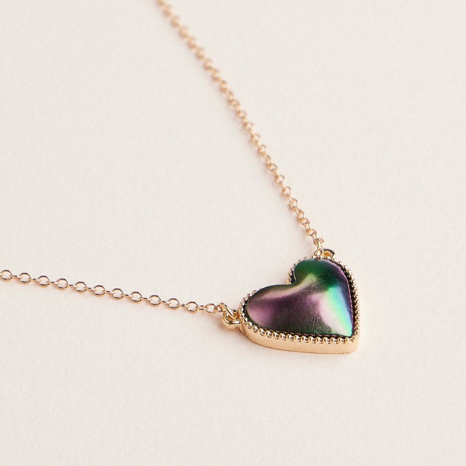 Heart Shaped Enamel Pendant Necklaces in Gold Chain Jewelry