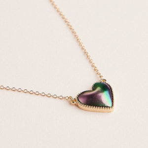 Heart Shaped Enamel Pendant Necklaces in Gold Chain Jewelry