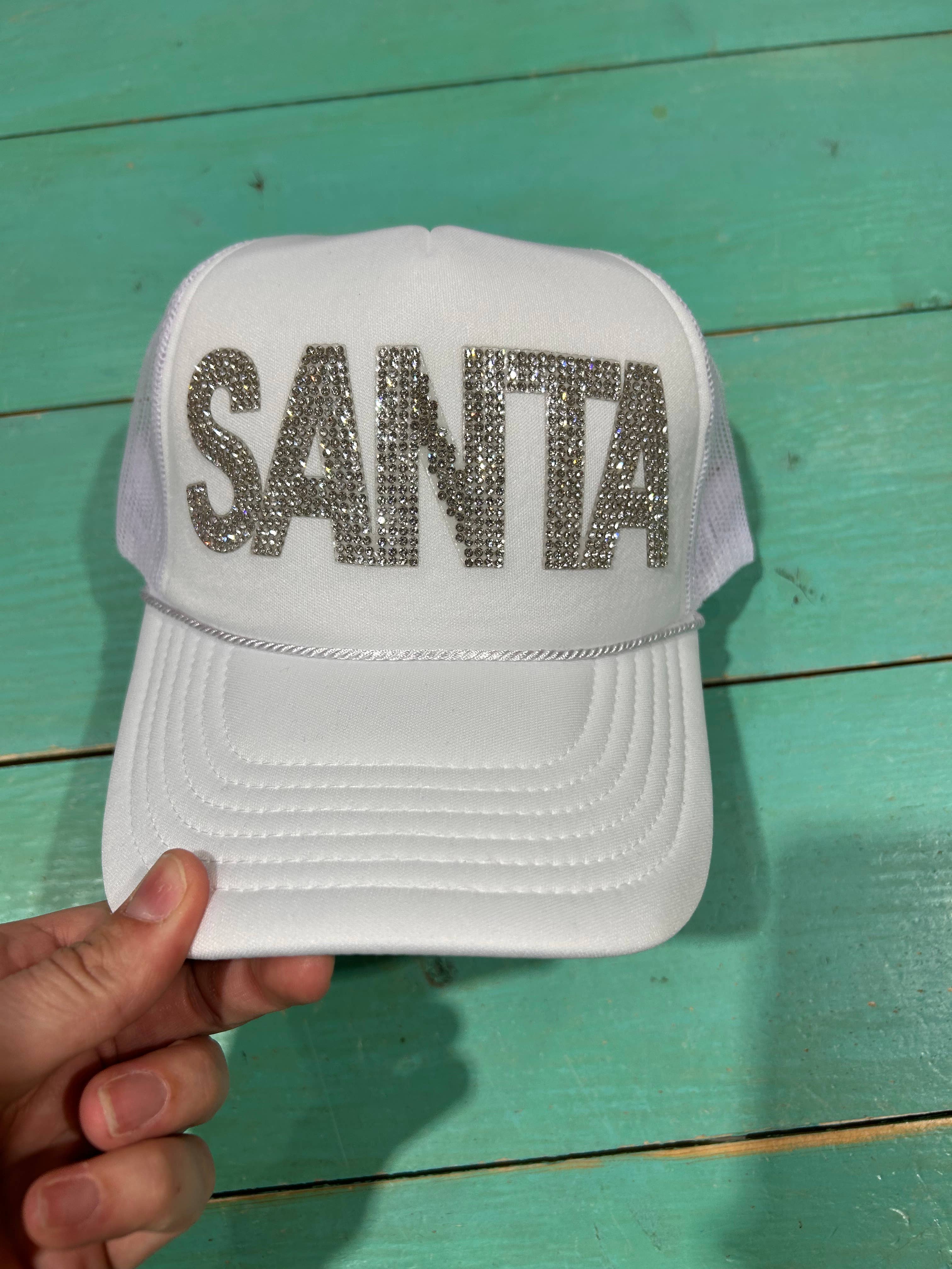 Rhinestone SANTA Trucker | Christmas Hat | Merry Cap