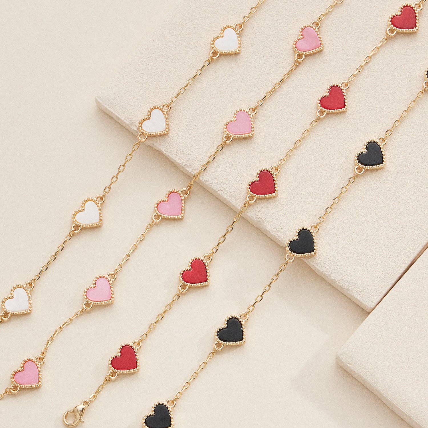 Elegant Gold Heart Charm Bracelets