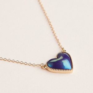 Heart Shaped Enamel Pendant Necklaces in Gold Chain Jewelry