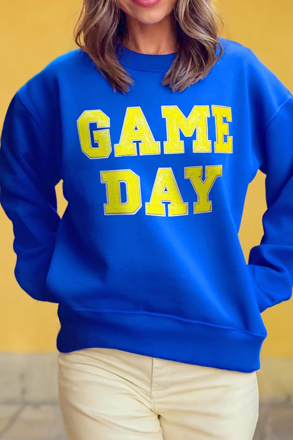 TOUCH DOWN Rugby Sequined Graphic Sweatshirt | S-XL