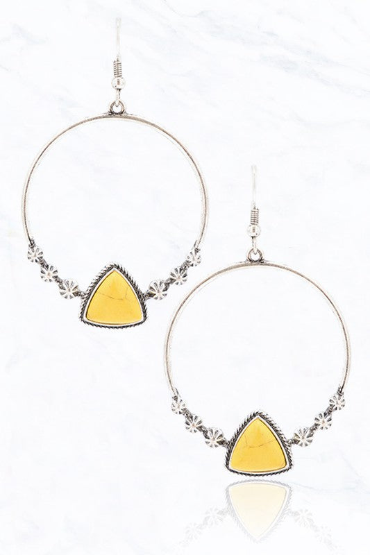 Charity Triangle Stone Earrings