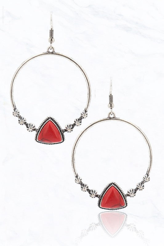 Charity Triangle Stone Earrings