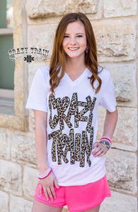 White Leopard Crazy Train Brand Tee