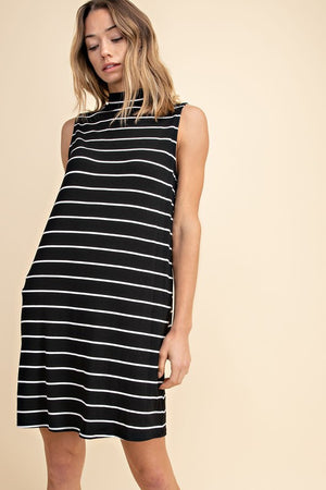 Striped Jersey Sleeveless Dress