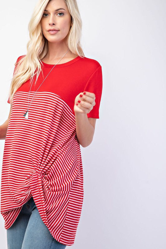 Striped knotted top