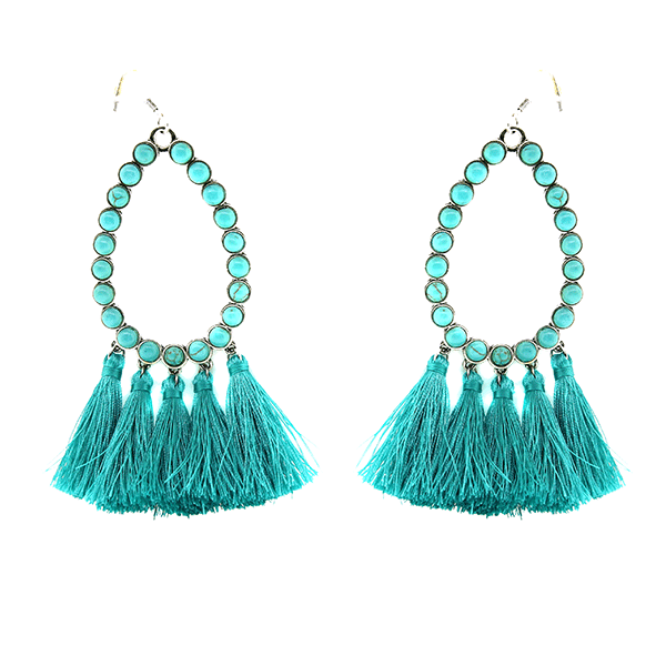 Turquoise Heaven tassel earrings