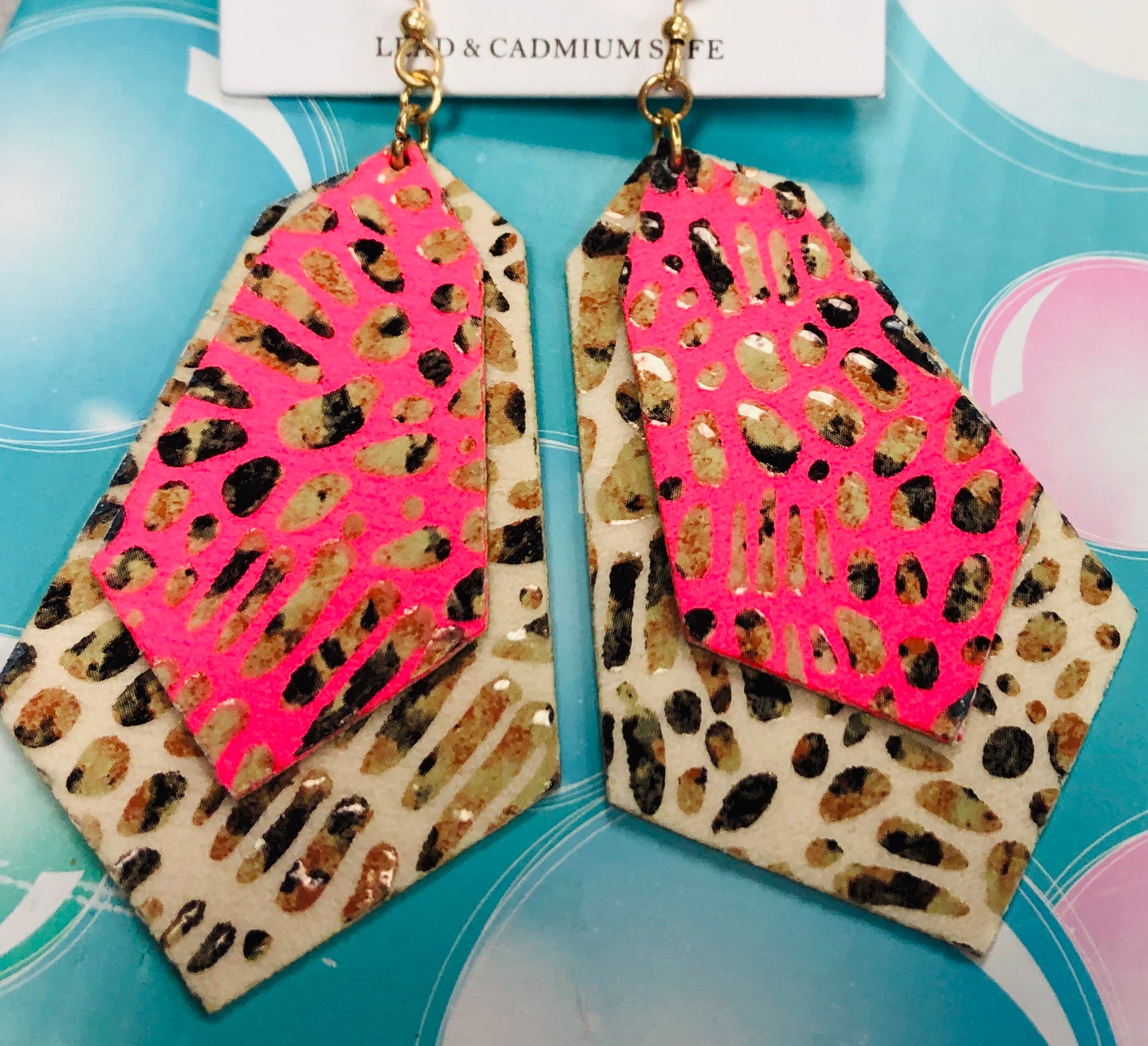 Double animal print earrings