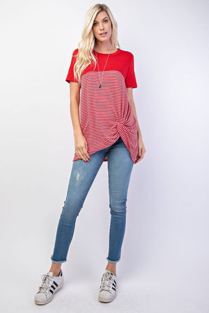 Striped knotted top