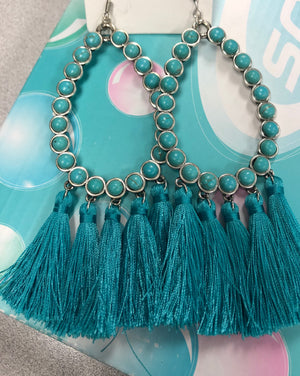 Turquoise Heaven tassel earrings