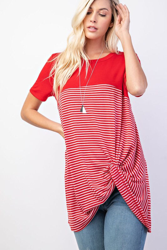 Striped knotted top