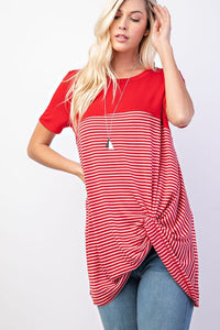 Striped knotted top