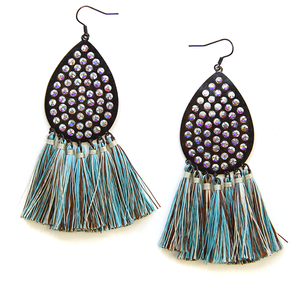 Patina tassel earrings