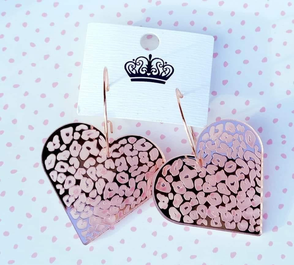 Rose Gold Heart Earrings