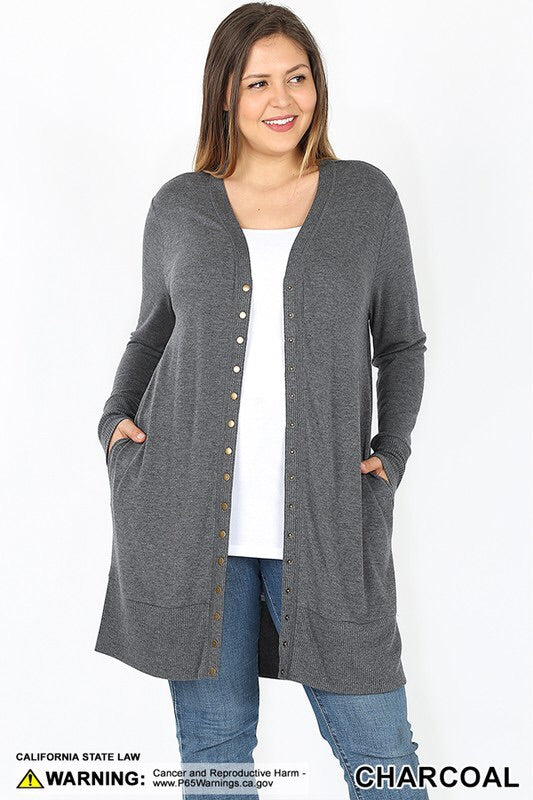 Long Snap Cardigan