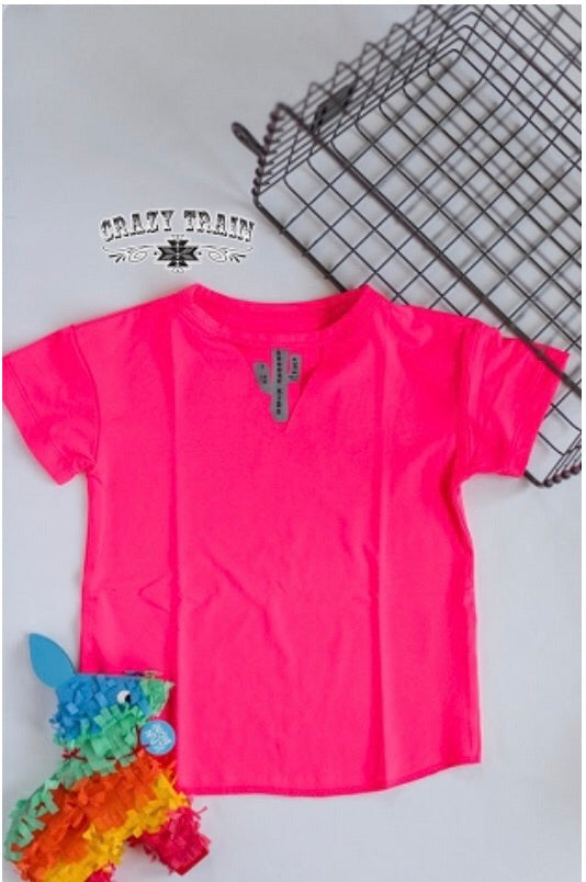 Kids-Poppin Pink Texline Tee